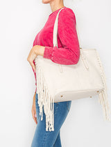 Corve texture fringe tote by hfstylish