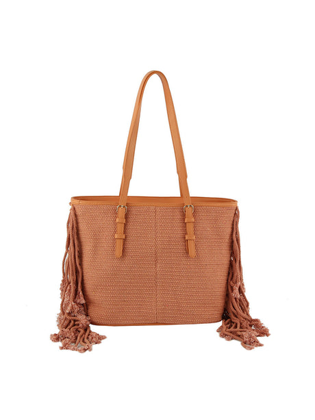 Corve texture fringe tote by hfstylish