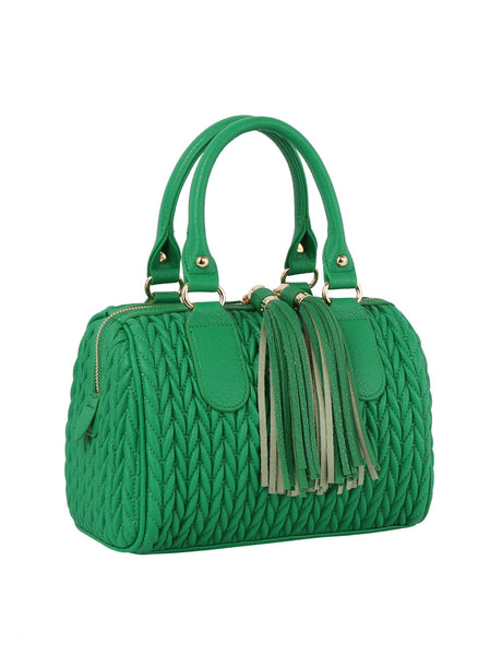 Braided satchel with tassel by hfstylish