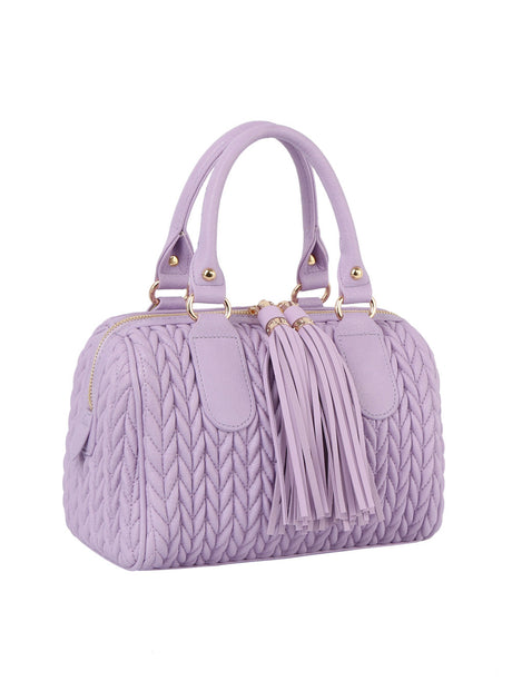 Braided satchel with tassel by hfstylish