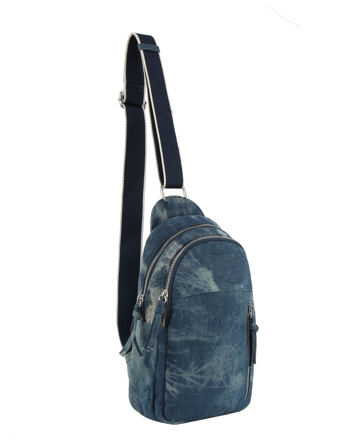 Double compartments denim Sling bag by hfstylish