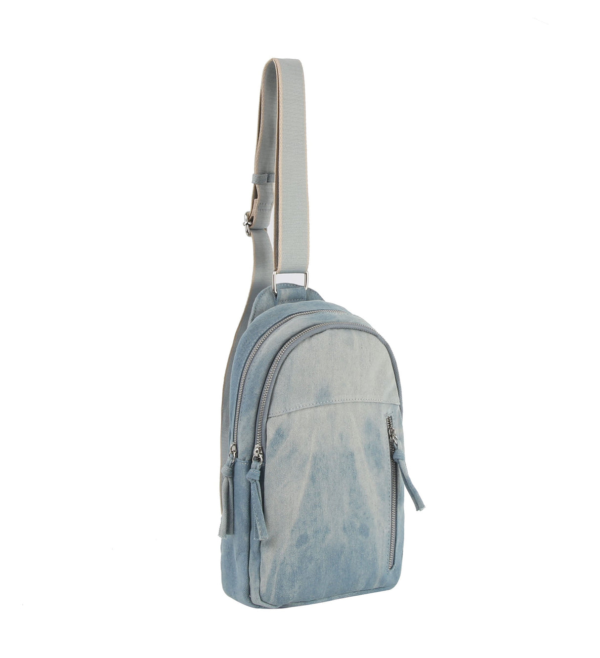 Double compartments denim Sling bag by hfstylish