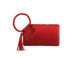 HF  Tassel Accented Embossed Wristlet Clutch  JYV-0374 by hfstylish