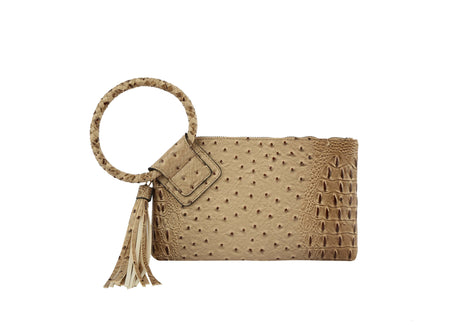 HF  Tassel Accented Embossed Wristlet Clutch  JYV-0374 by hfstylish