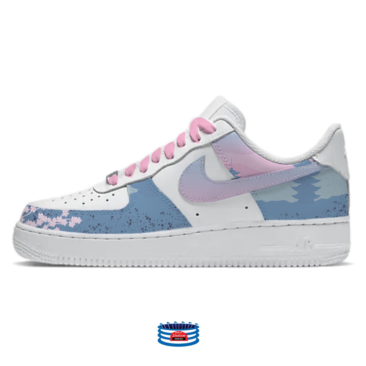 "Japanese Cherry Blossom" Nike Air Force 1 Low Shoes by Stadium Custom Kicks