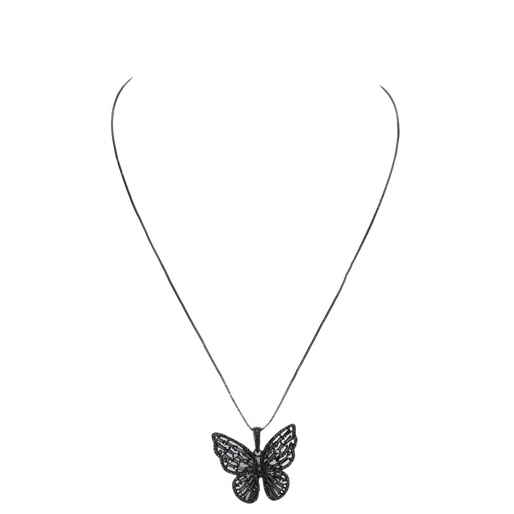 CZ Butterfly Pendant Necklace by Madeline Love