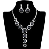 Round Stone Accented Evening Necklace Earring Set by Madeline Love