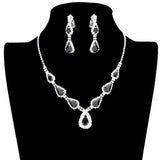 Teardrop Stone Accented Rhinestone Pave Necklace by Madeline Love