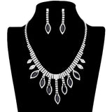 Marquise Stone Accented Rhinestone Necklace Earring Set by Madeline Love