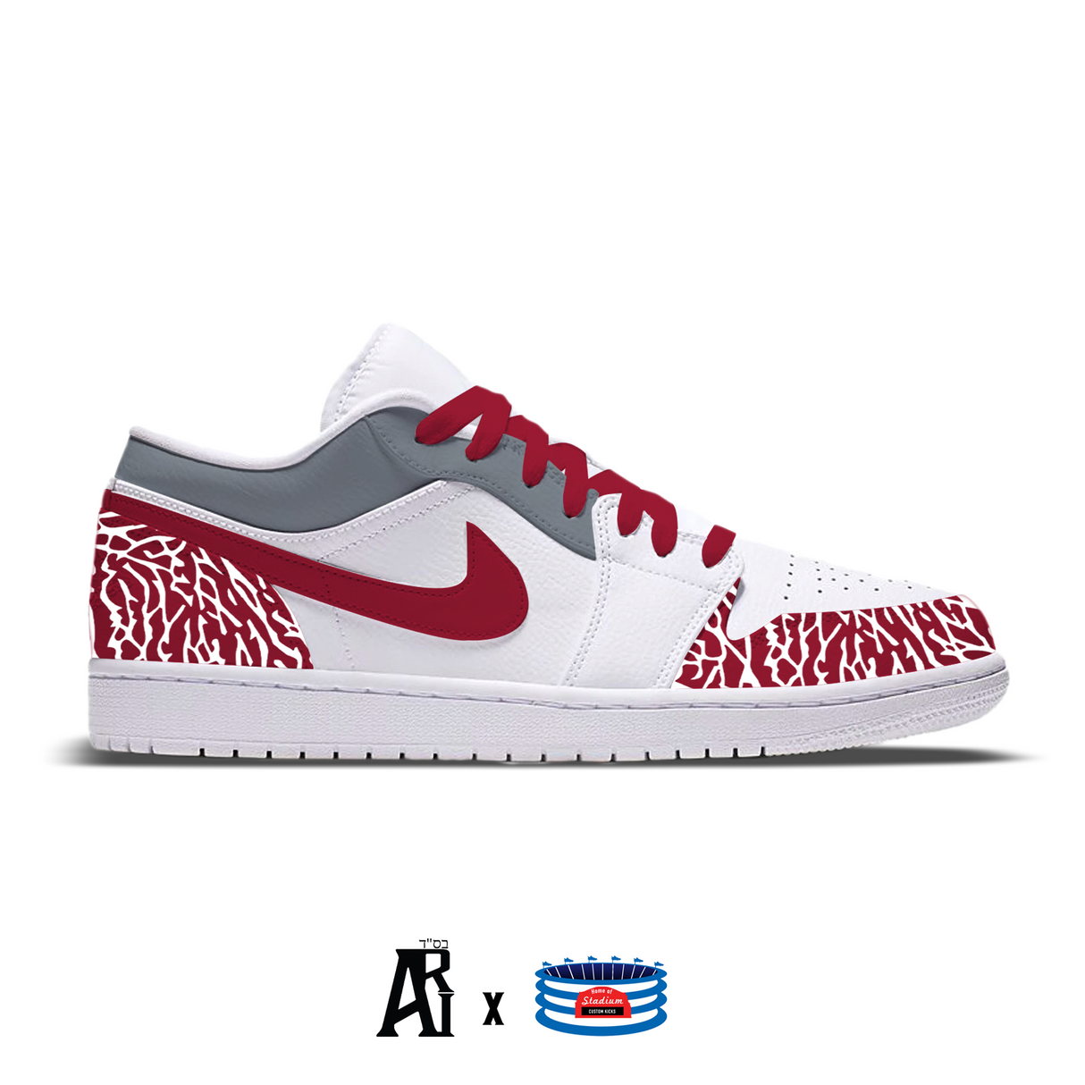 "Tide" Jordan 1 Low Shoes by Stadium Custom Kicks