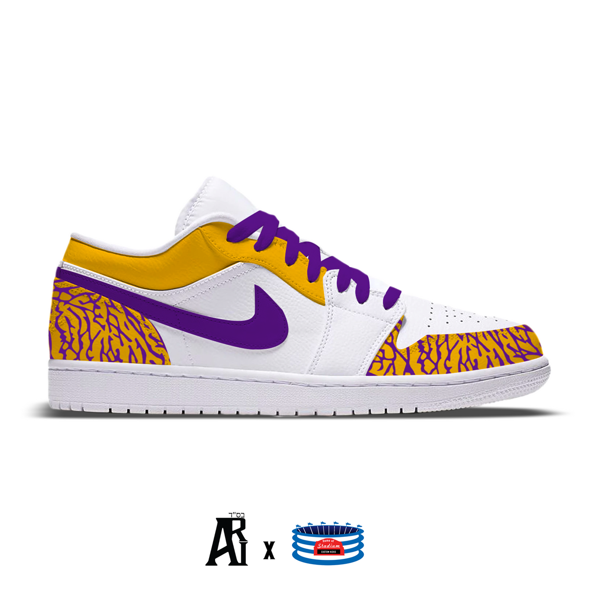 "Tigers" Jordan 1 Low Shoes by Stadium Custom Kicks