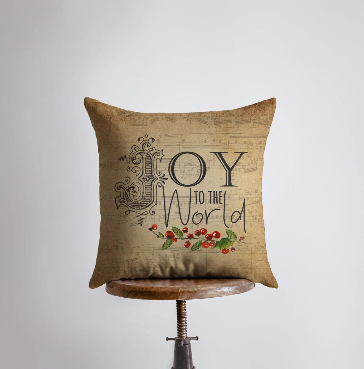 Joy to the World | Beige Throw Pillow | Joy Pillow | Home Decor | Christmas Pillowcases | Christmas Decor | Christmas tree | Christmas Gifts by UniikPillows