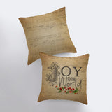 Joy to the World | Beige Throw Pillow | Joy Pillow | Home Decor | Christmas Pillowcases | Christmas Decor | Christmas tree | Christmas Gifts by UniikPillows