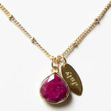 July Ruby Birthstone Necklace by Tiny Rituals