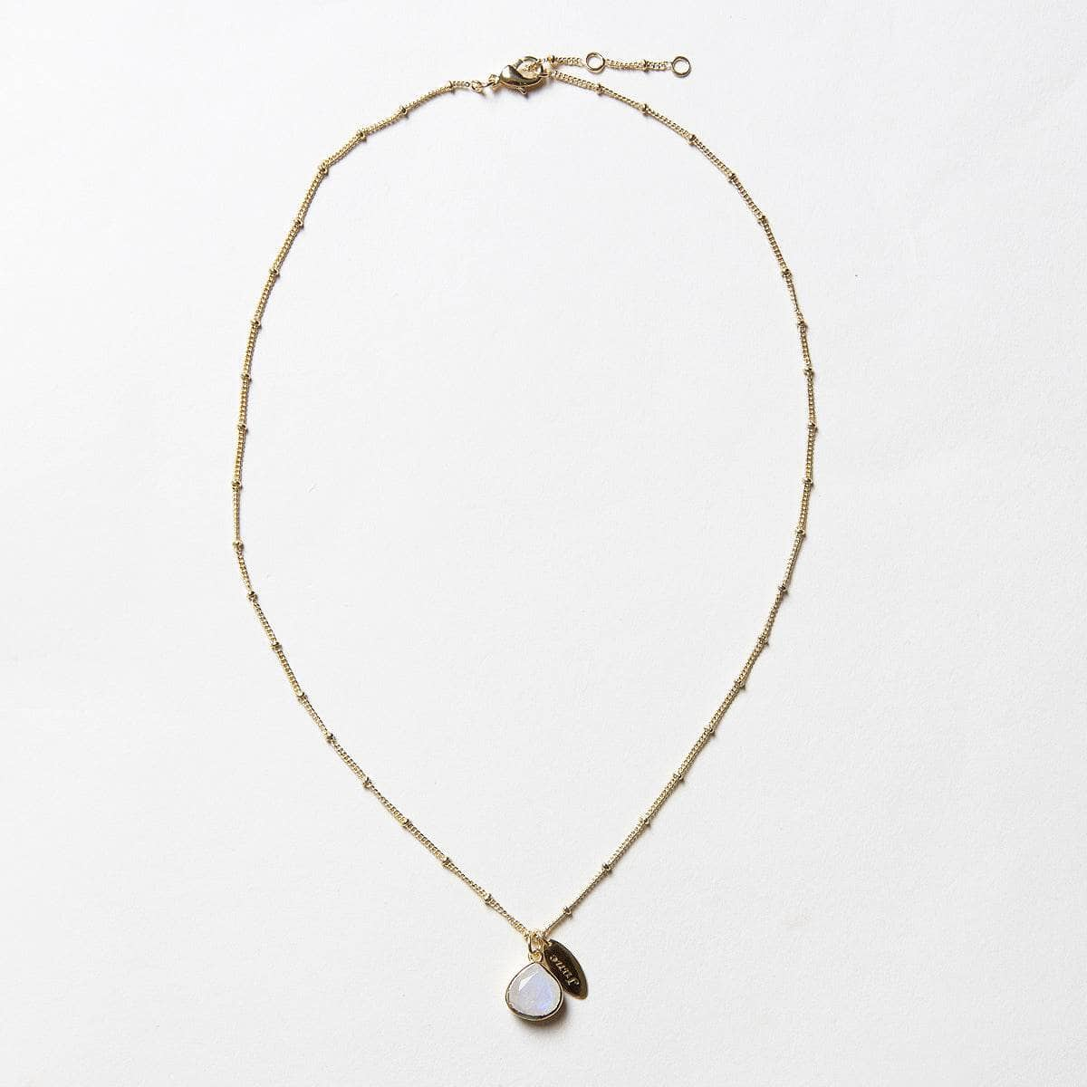 June Rainbow Moonstone Birthstone Necklace by Tiny Rituals