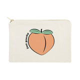 Just Peachy Cotton Canvas Cosmetic Bag by The Cotton & Canvas Co.