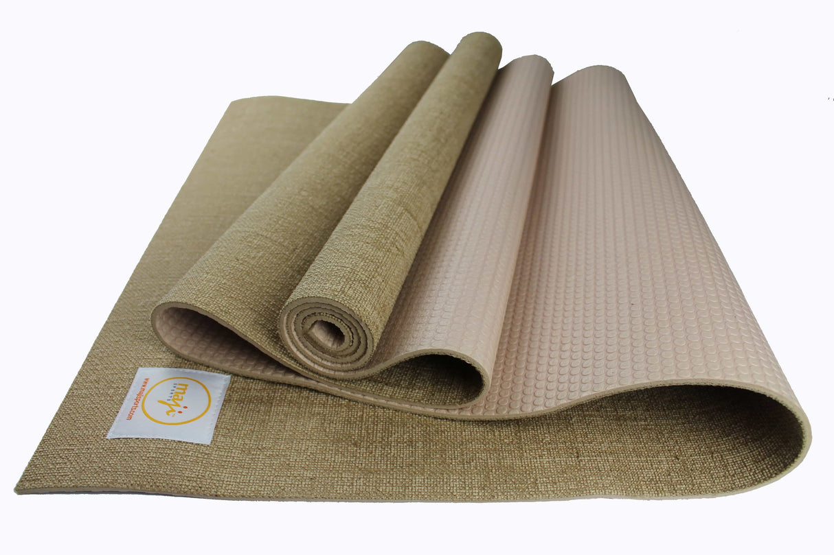 Jute Premium Eco Yoga Mat + Foot Massager (7.5cm x 17.5cm) by Jupiter Gear