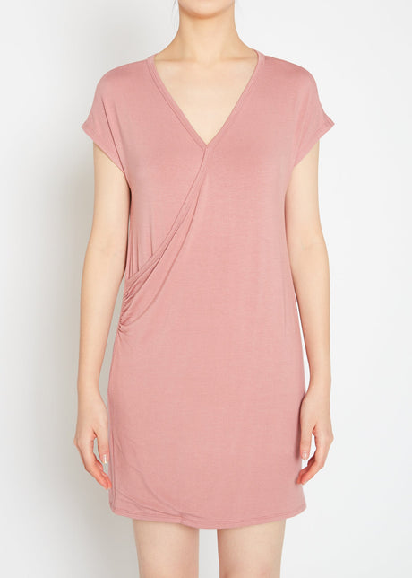 Basic Women's V-Neck Mini Wrap Dress by Shop at Konus