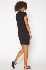 Basic Women's V-Neck Mini Wrap Dress by Shop at Konus