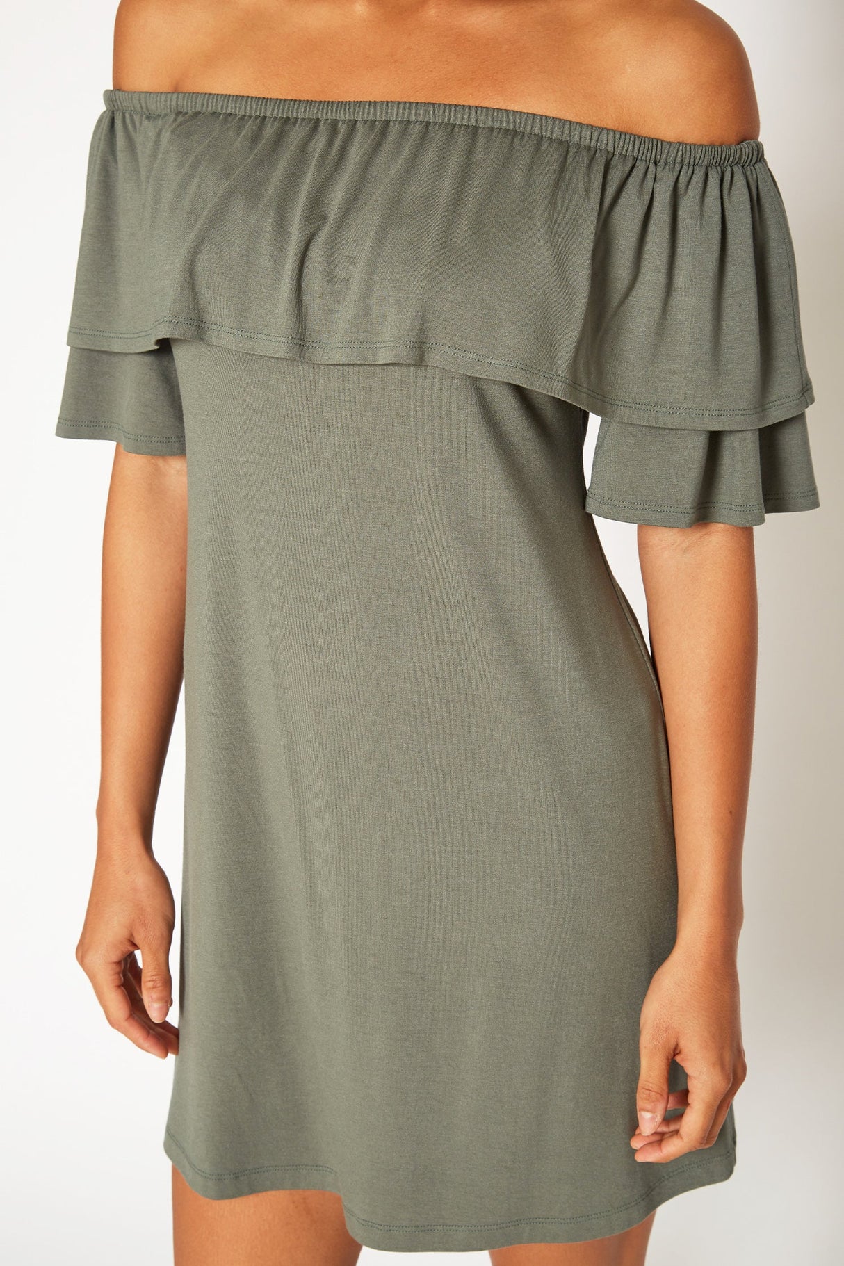 Women's Basic Off Shoulder Midi Dress by Shop at Konus