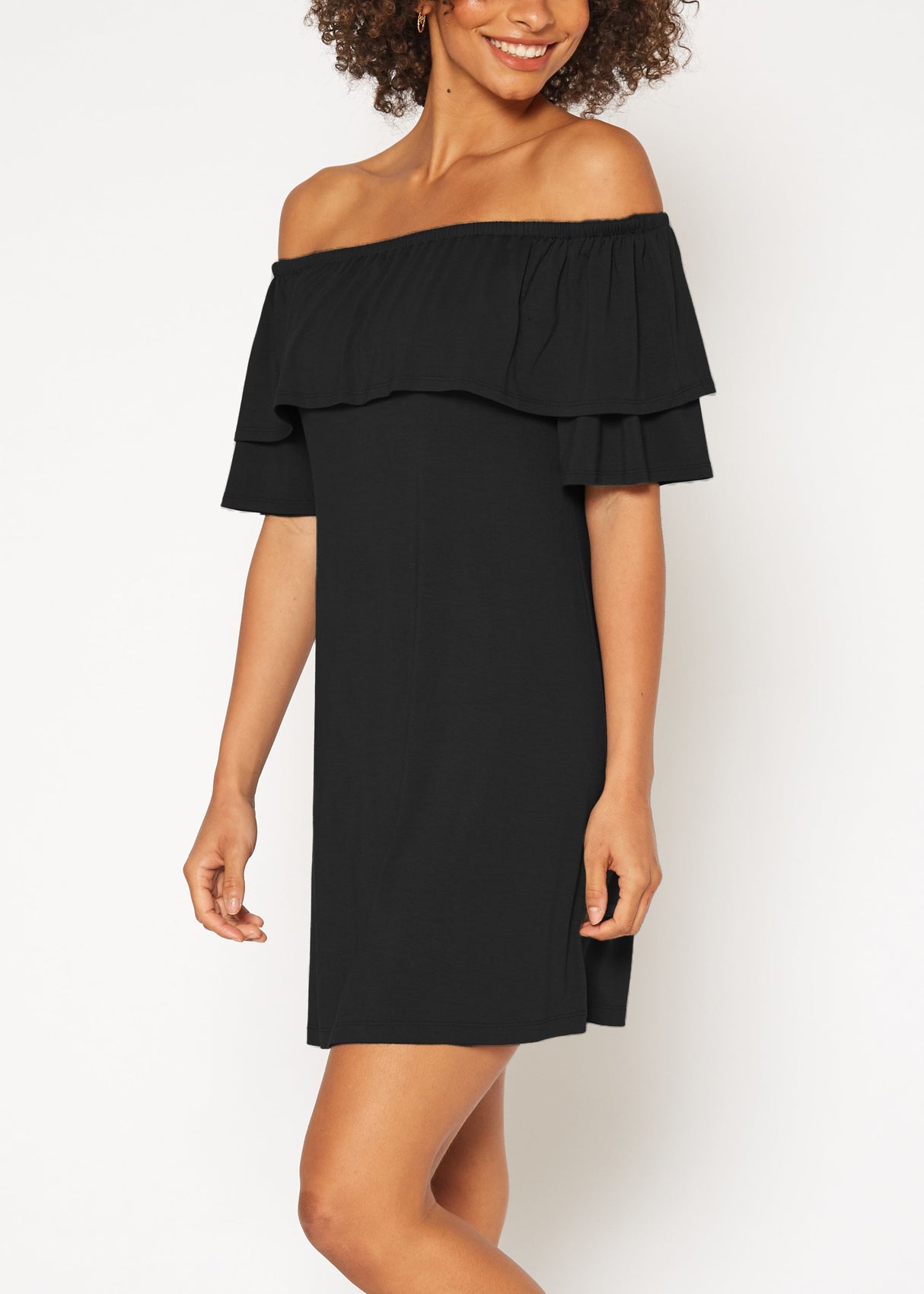 Women's Basic Off Shoulder Midi Dress by Shop at Konus