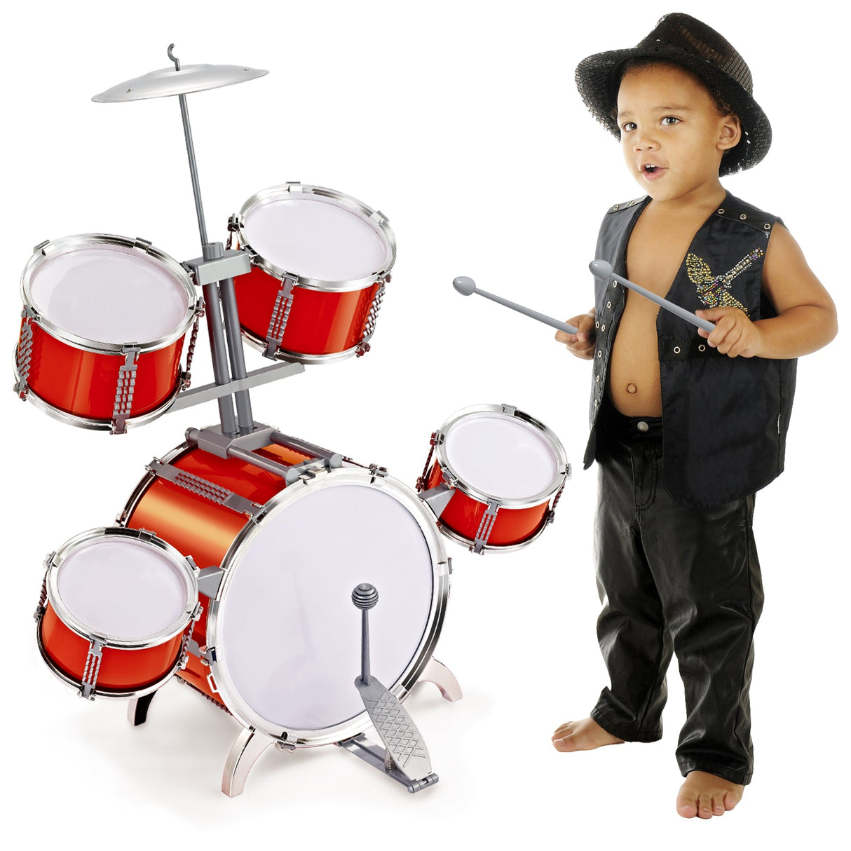 Contixo Kids Drum Set - Jazz Musical Instrument Toy for Ages 3-7 by Contixo