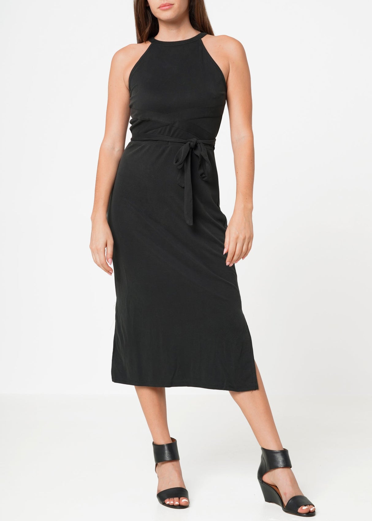 Women's Haltered Sheath Midi Dress by Shop at Konus