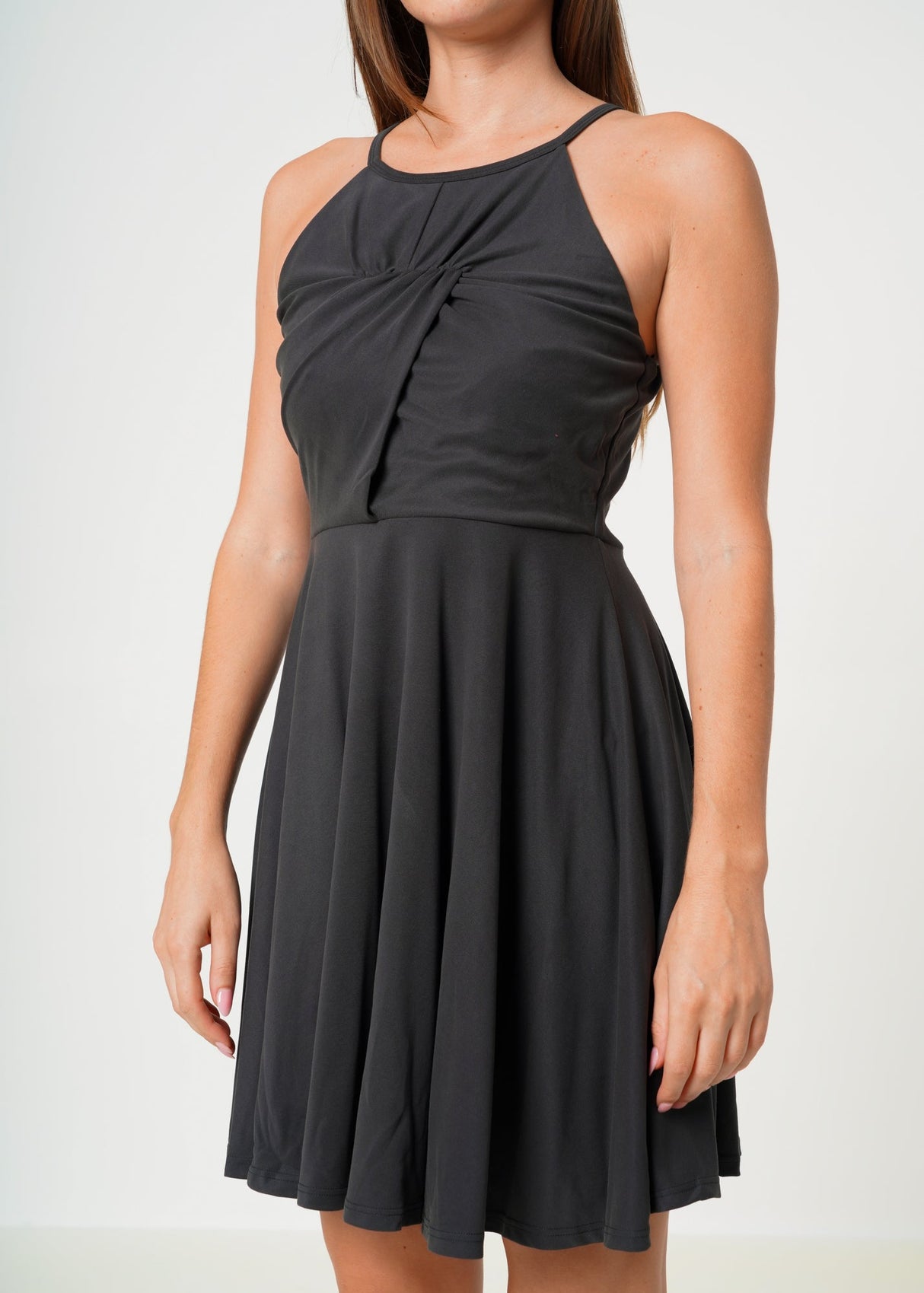 Women's Halter Neck Gathered Front Dress by Shop at Konus