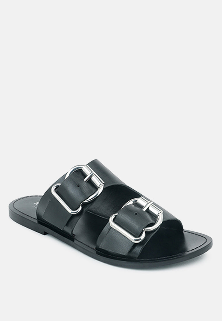 kelly flat sandal with buckle straps by London Rag