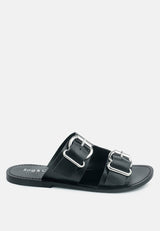 kelly flat sandal with buckle straps by London Rag