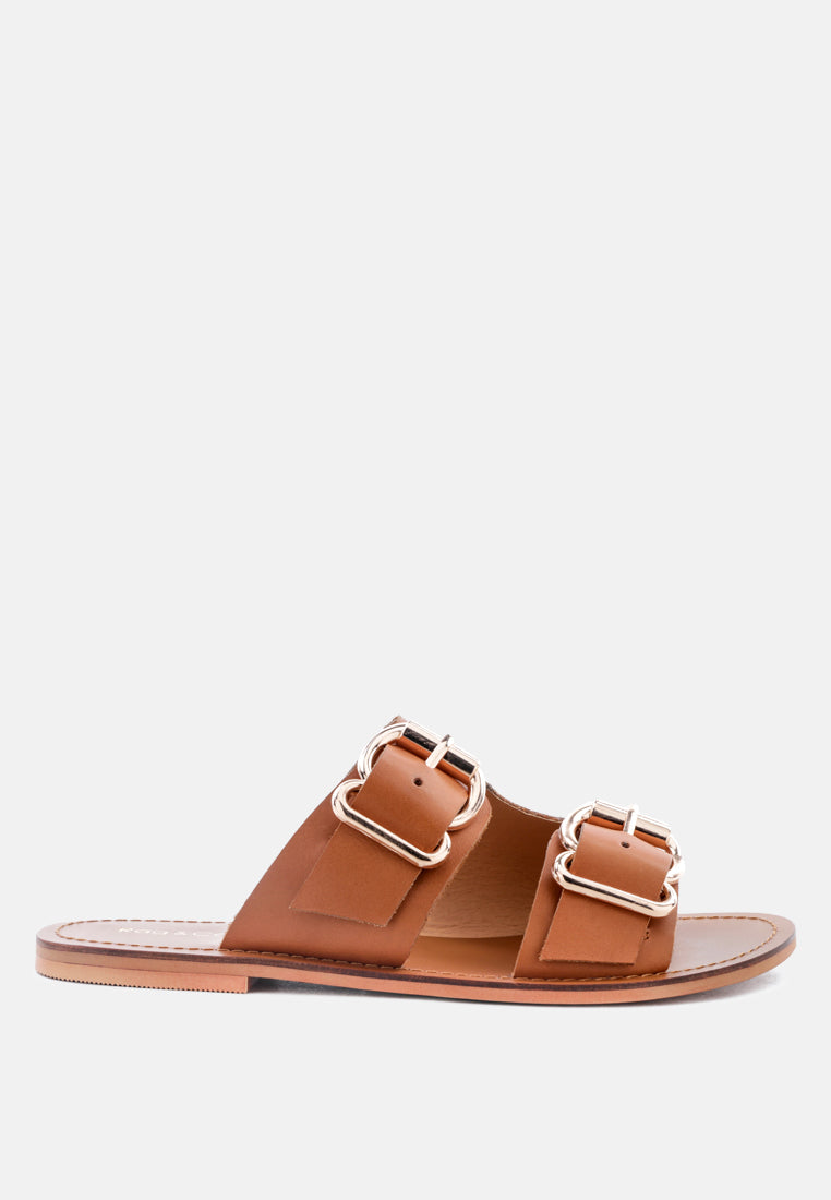 kelly flat sandal with buckle straps by London Rag