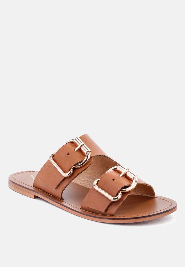 kelly flat sandal with buckle straps by London Rag