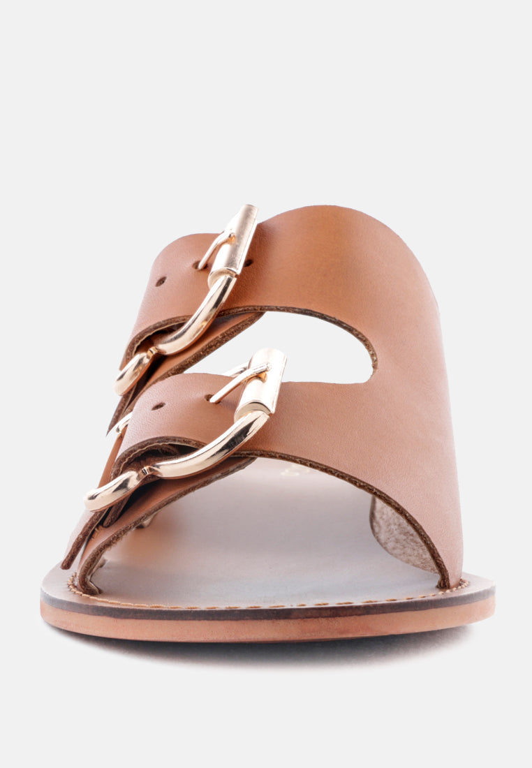 kelly flat sandal with buckle straps by London Rag