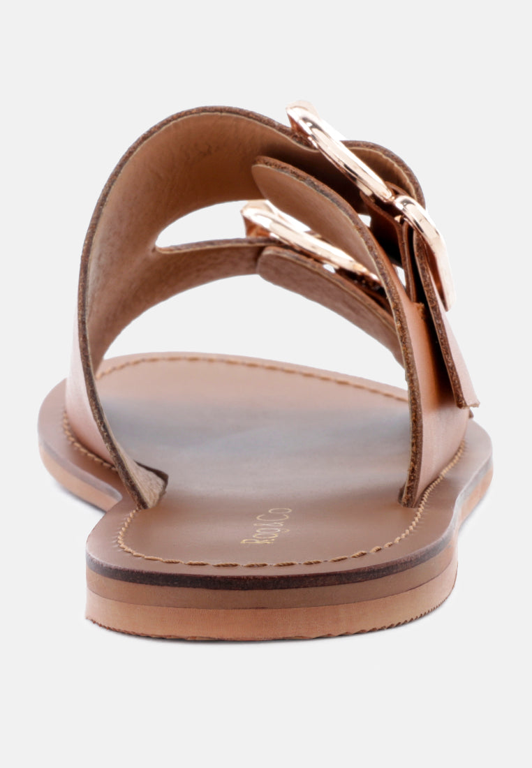 kelly flat sandal with buckle straps by London Rag