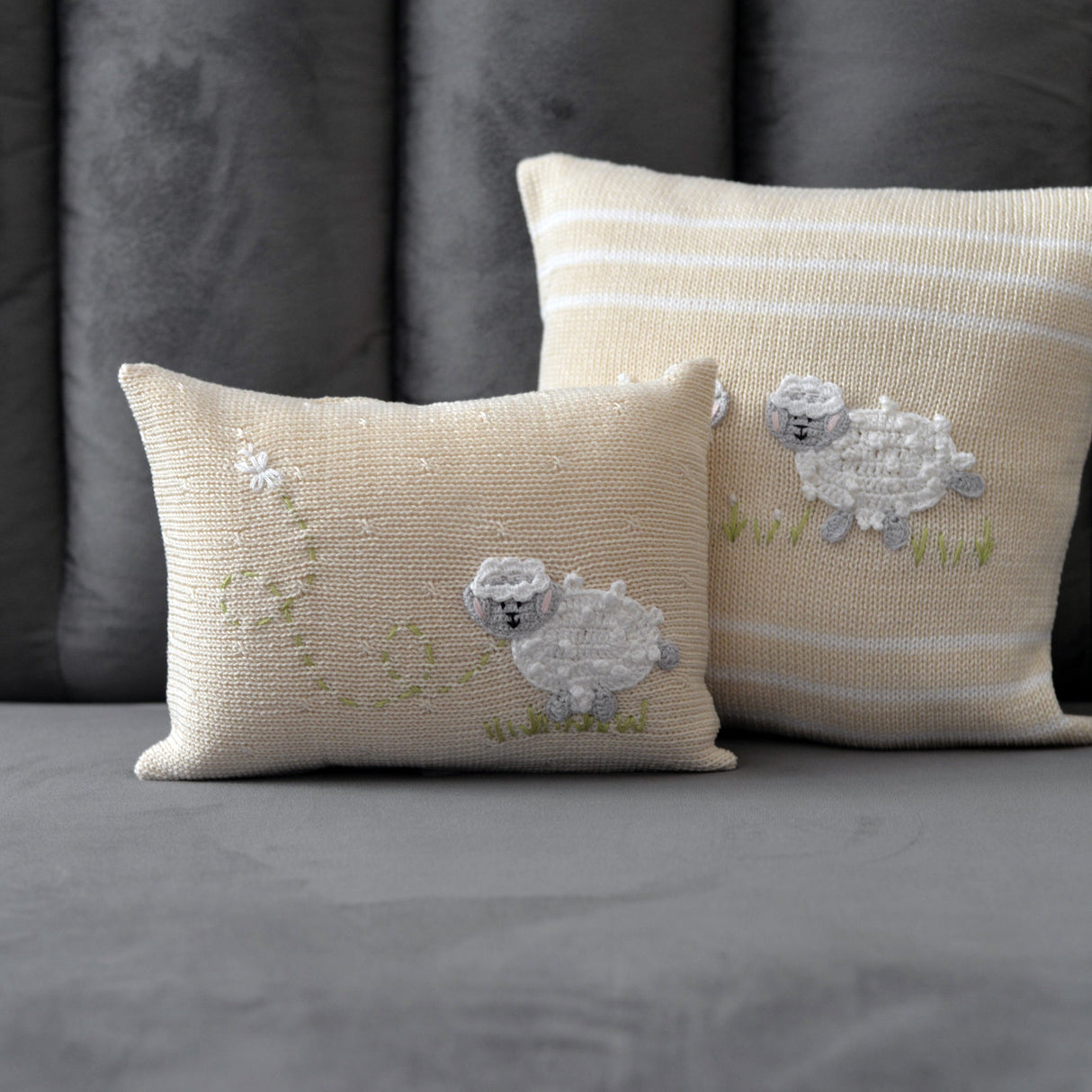 Lamb Mini Pillow, Ecru by Melange Collection