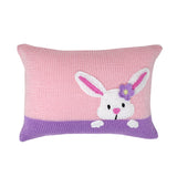 Bunny Peekaboo Mini Pillow, Pink by Melange Collection