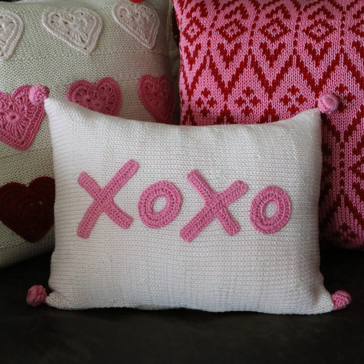 XOXO Mini Pillow, pink by Melange Collection