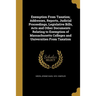 Exemption From Taxation; Addresses, Reports, Judicial Proceedings, Legislative Bills, Acts and Other Documents Relating to Exemption of Massachusetts