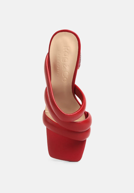 kywe textured heel chunky strap sandals by London Rag