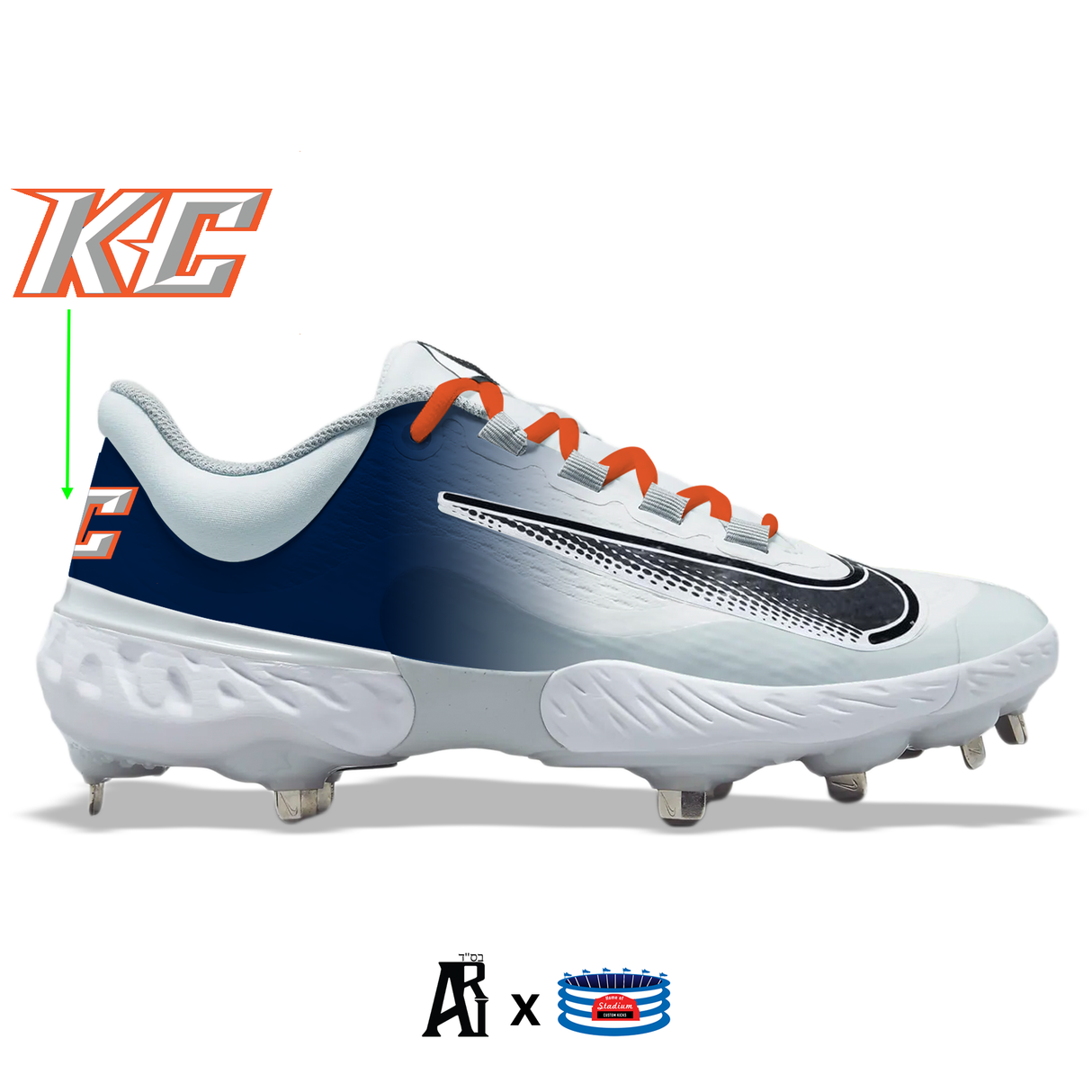 "Keystone College 2.0" Nike Alpha Huarache Elite 4 Low Cleats by Stadium Custom Kicks