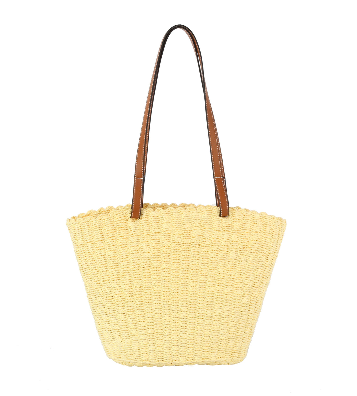 Straw basket bag with vegan leather handle by hfstylish