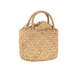 Drawstring straw basket bag by hfstylish