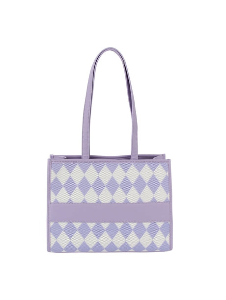 Argyle pattern tote bag by hfstylish