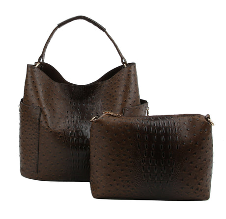 Women Crocodile Pattern Top Handle Satchel Bag by hfstylish