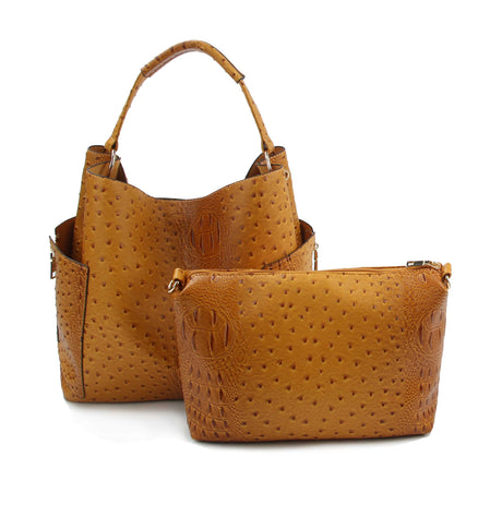 Women Crocodile Pattern Top Handle Satchel Bag by hfstylish