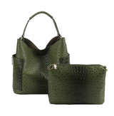 Women Crocodile Pattern Top Handle Satchel Bag by hfstylish