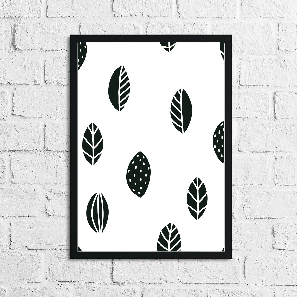 Scandinavian Leaves Pattern Children's Nursery Bedroom Wall Decor Print by WinsterCreations™ Official Store