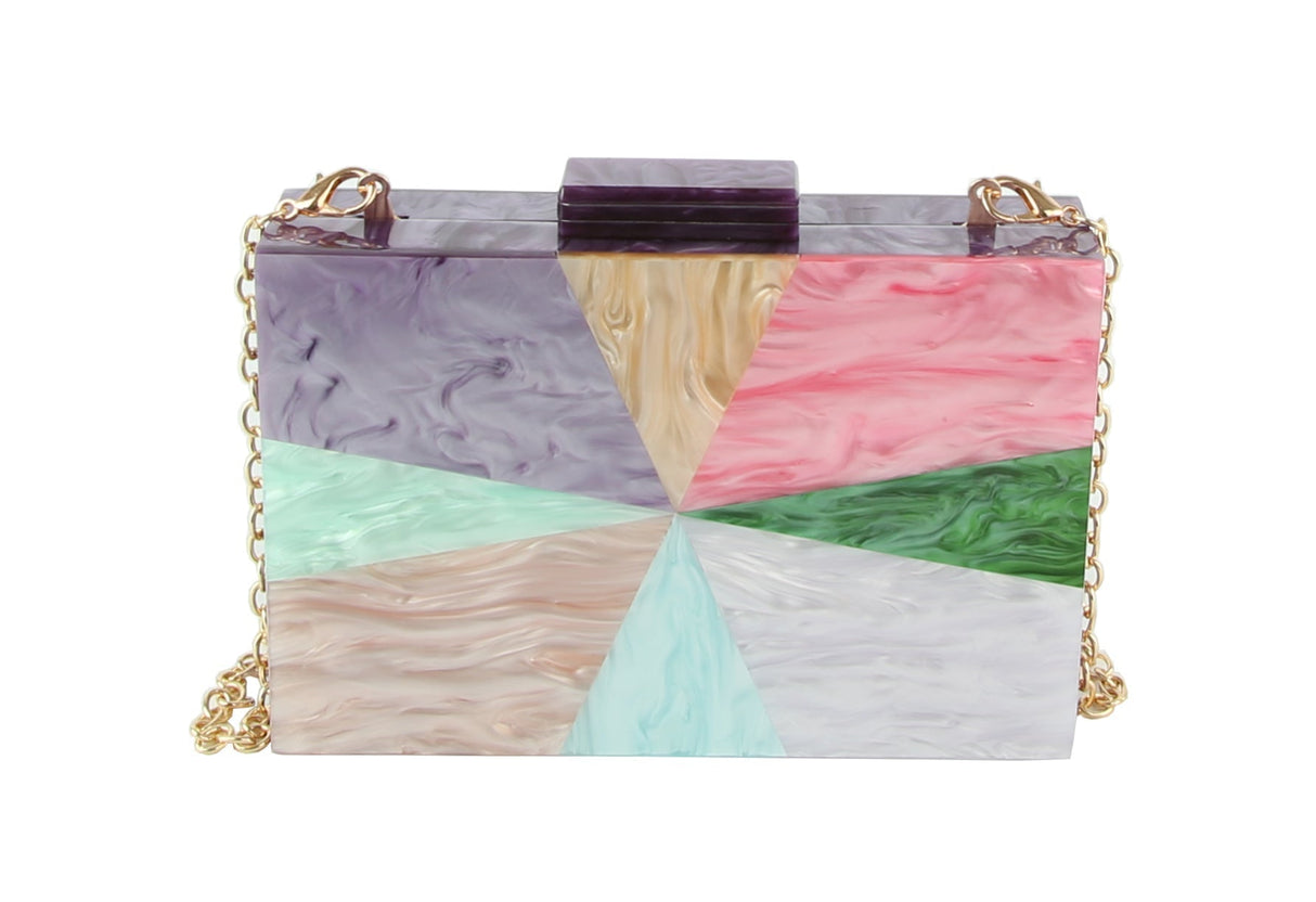 Multi Color Acrylic Evening Cocktail Clutch Purse by hfstylish