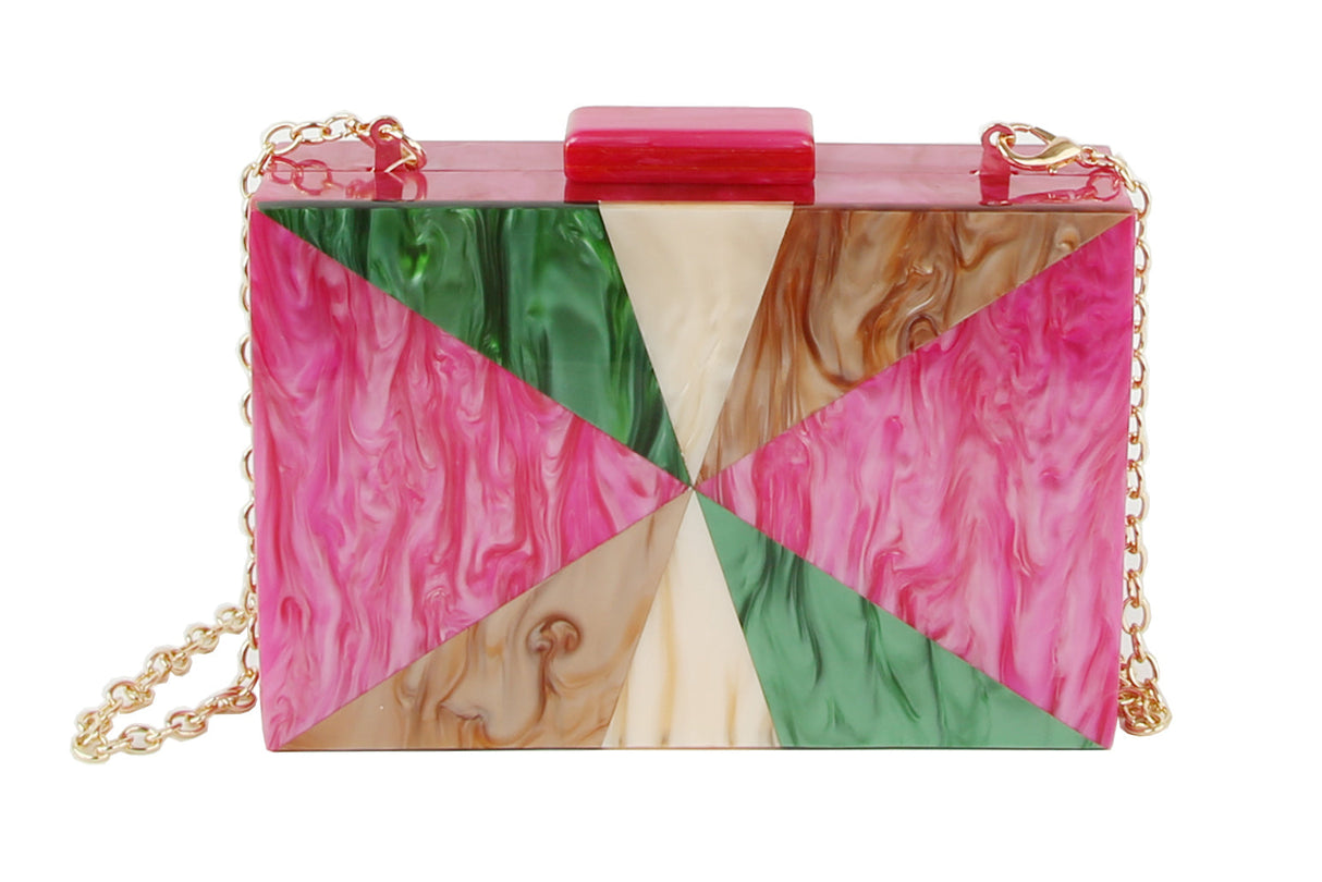 Multi Color Acrylic Evening Cocktail Clutch Purse by hfstylish