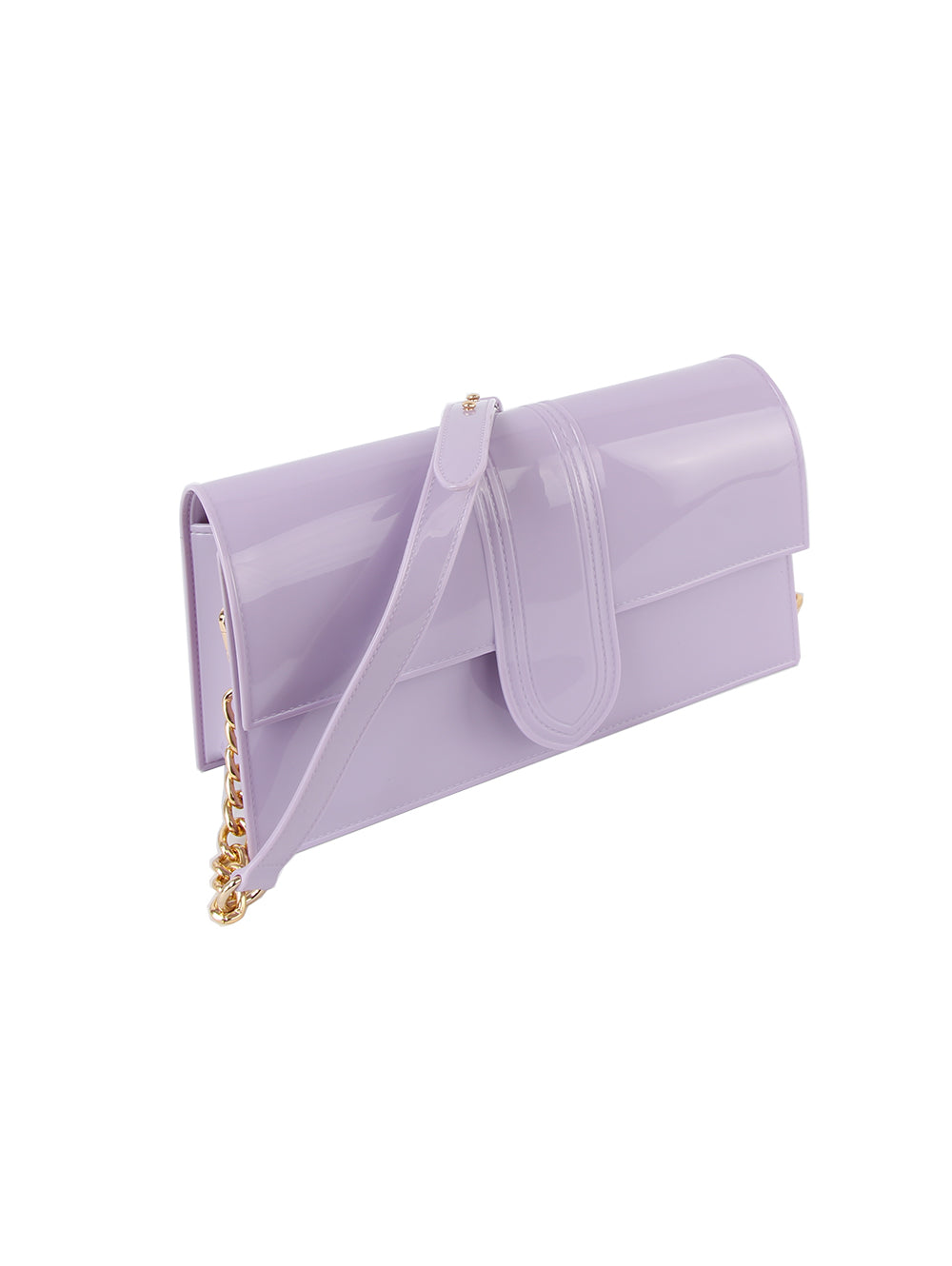 Chain Accented Jelly Shoulder Bag by hfstylish